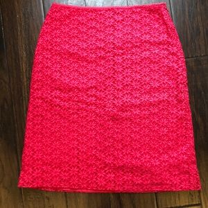 Pink eyelet skirt, lined